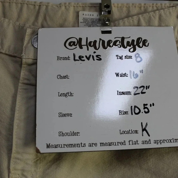 Levi's vintage 577loose fit kahki clam diggers size 8 - Picture 9 of 14